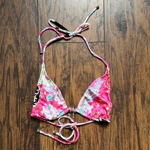 Andres Sandra Pink Printed Bikini Top